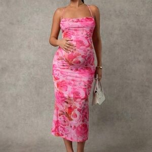 Floral Pink Bodycon Dress